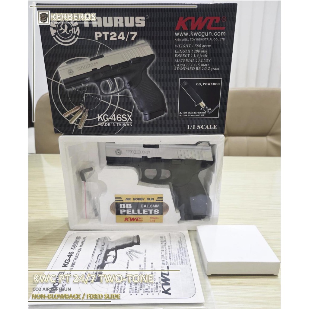 KWC Taurus PT 24/7 Two-Tone KG46SX CO2 Powered 6mm Pellets Non Blowback Fixed Slide