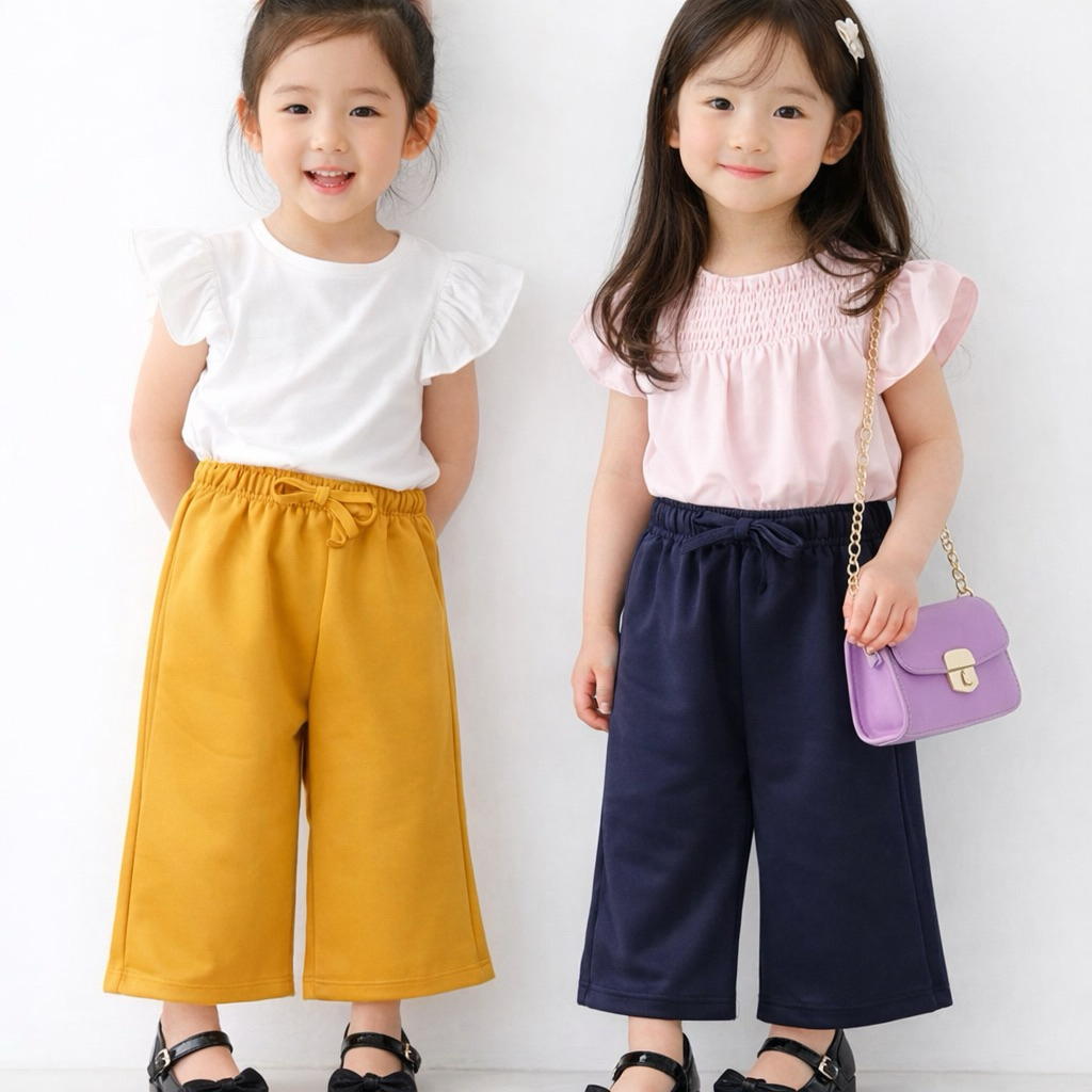 Celana Kulot Anak Perempuan Bahan Scuba Usia 2-6 Tahun – Kulot Anak Cewek Modis Kekinian”
