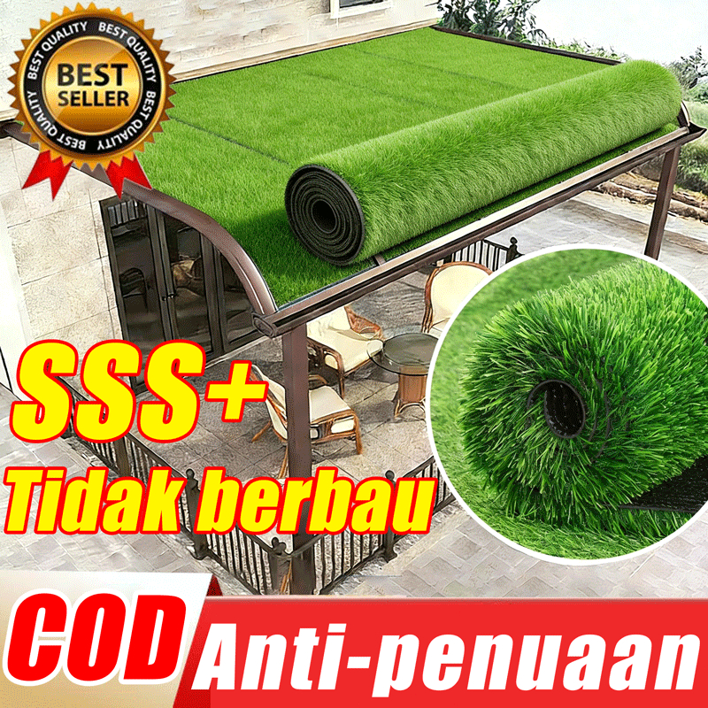 COD Rumput Sintetis 2*1.5M/2*2M/2*2.5M Tebal 3cm Mudah Dipasang Outdoor Taman Indoor Rumput sintetis