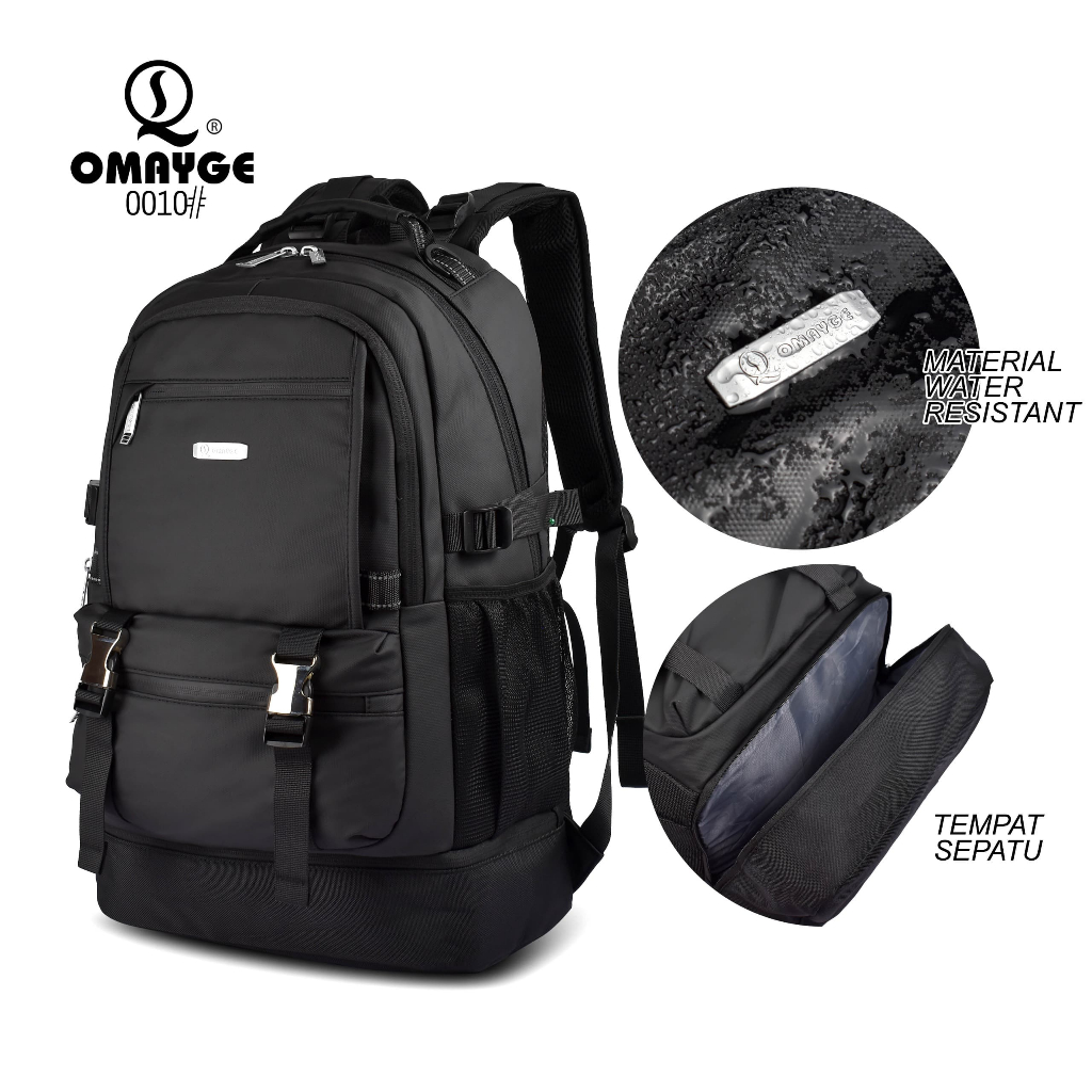 Omayge Tas Ransel Omayge 0010 Tas Backpack Tas Laptop Pria Kerja Tas Tempat Sepatu
