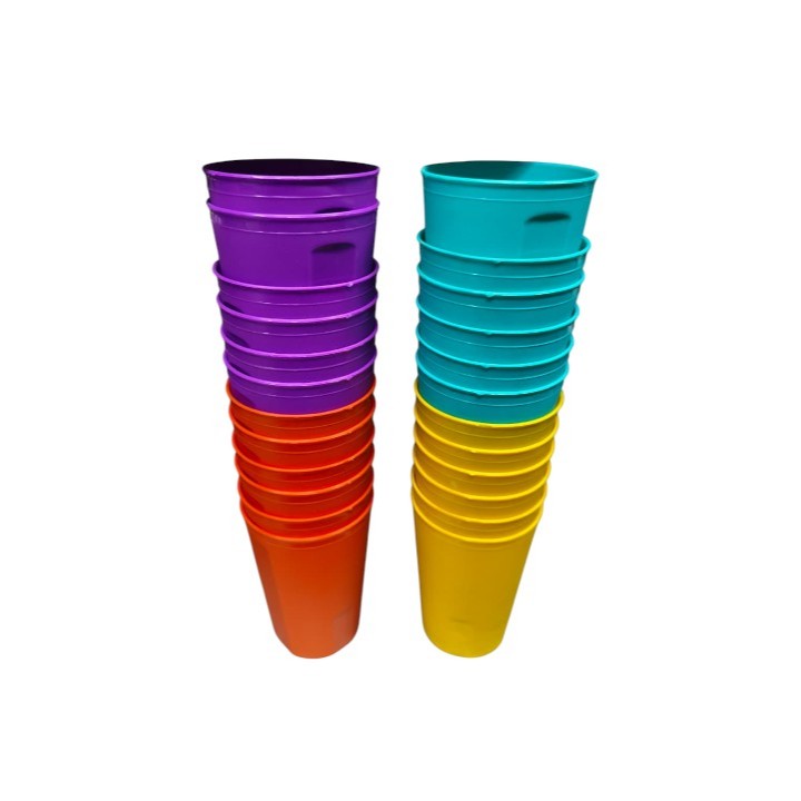 Gelas Plastik Plastik Warna Warni Biru Orange Tosca Kuning
