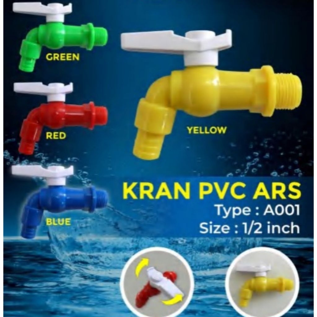 Kran Air PVC Taman A001 1/2 Inch ARS - Kran Selang Air Plastik