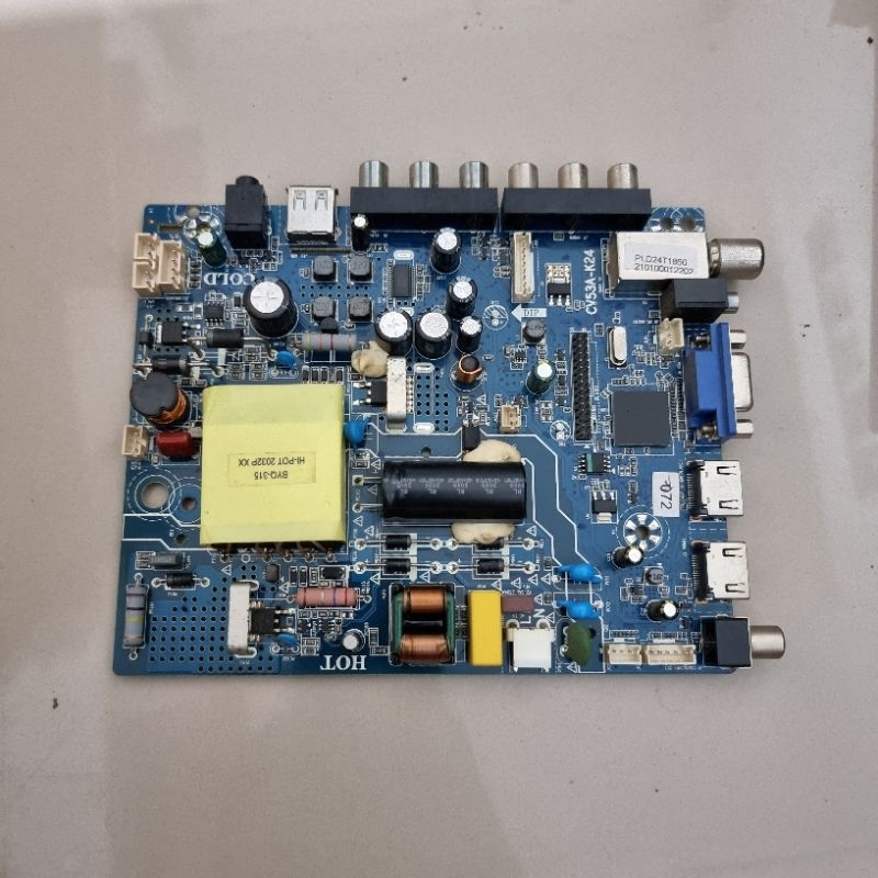 Promo  MB-MAINBOARD-MOTHERBOARD Mesin TV LED LCD Polytron 24 Inch tipe PLD24T1850 cabutan normal tes