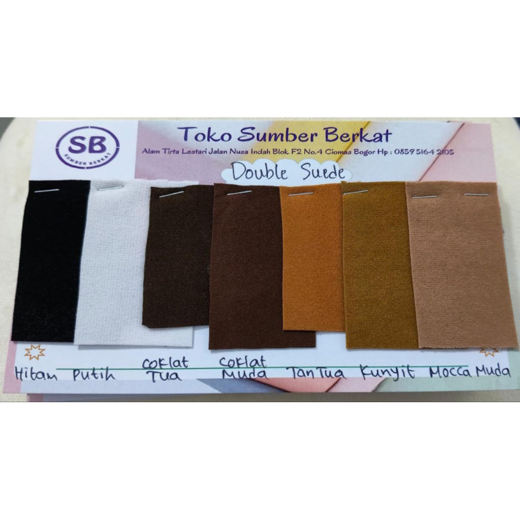 kain Sintetis, kulit imitasi. DOUBLE  SUEDE / meteran (1.45m x 1m) untuk tas dan sepatu