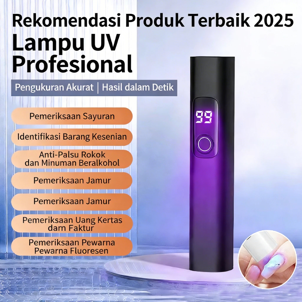 Senter UV 365nm Rechargeable 400mAh – Input Type-C, Pencari Kotoran & Verifikasi Uang Asli COD