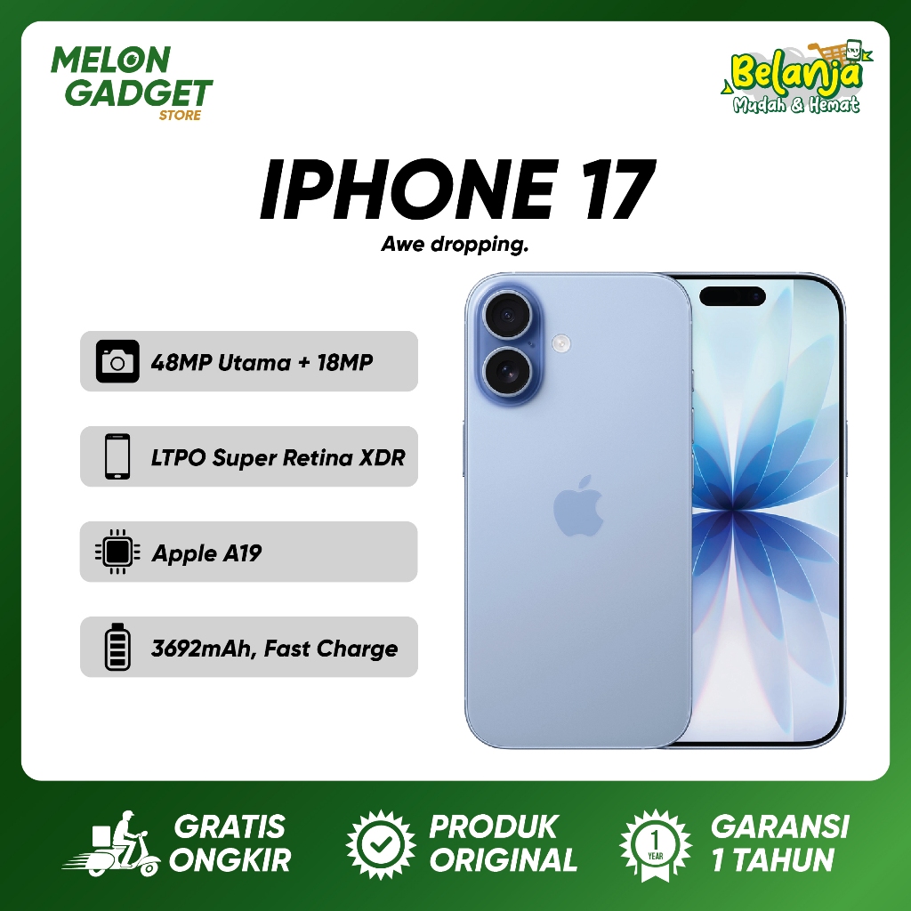 IPHONE 17 256 GARANSI RESMI IBOX JAMINAN BARU WARNA WARNI