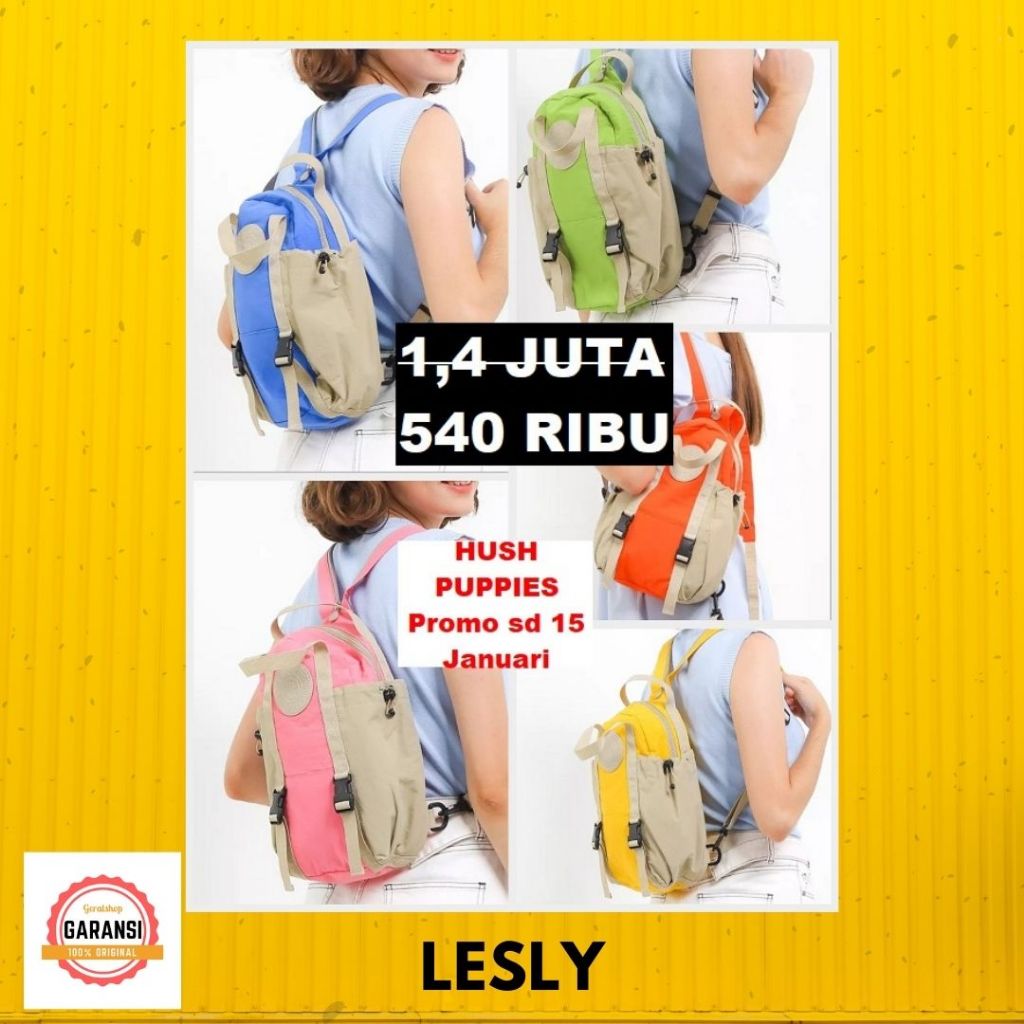 Tas ransel backpack hush puppies sale seri LESLY 100% ORI