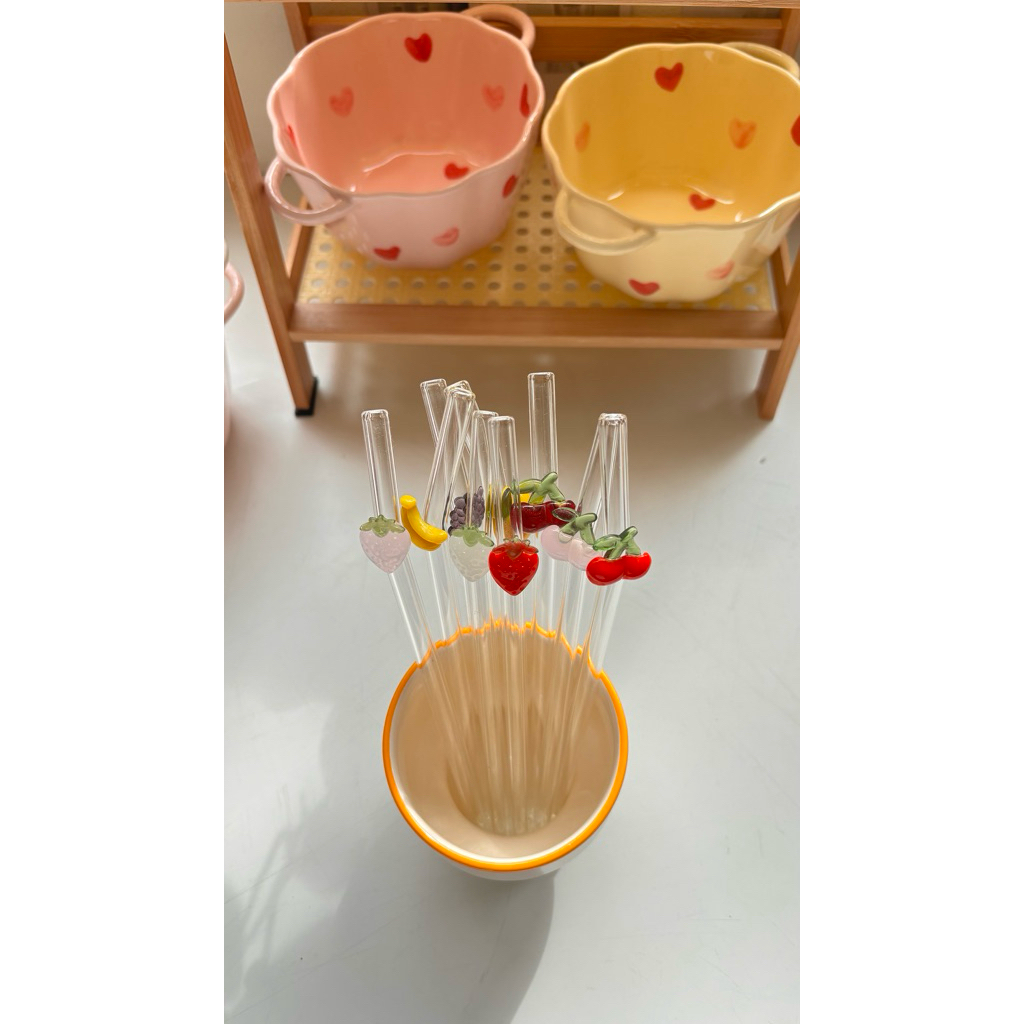 sedotan kaca warna aesthetic/ sedotan kaca warna