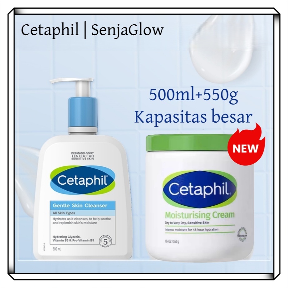 Cetaphil GENTLE SKIN CLEANSER 500ML/Cetaphil Moisturising Moisturizing Cream 550gr
