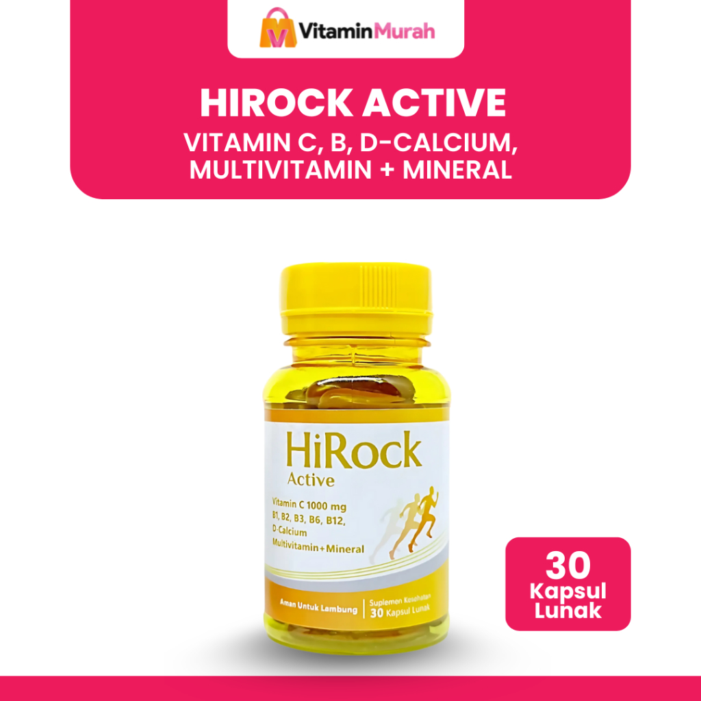 HIROCK ACTIVE MULTIVITAMIN + MINERAL ISI 30 KAPSUL LUNAK - AMAN UNTUK LAMBUNG
