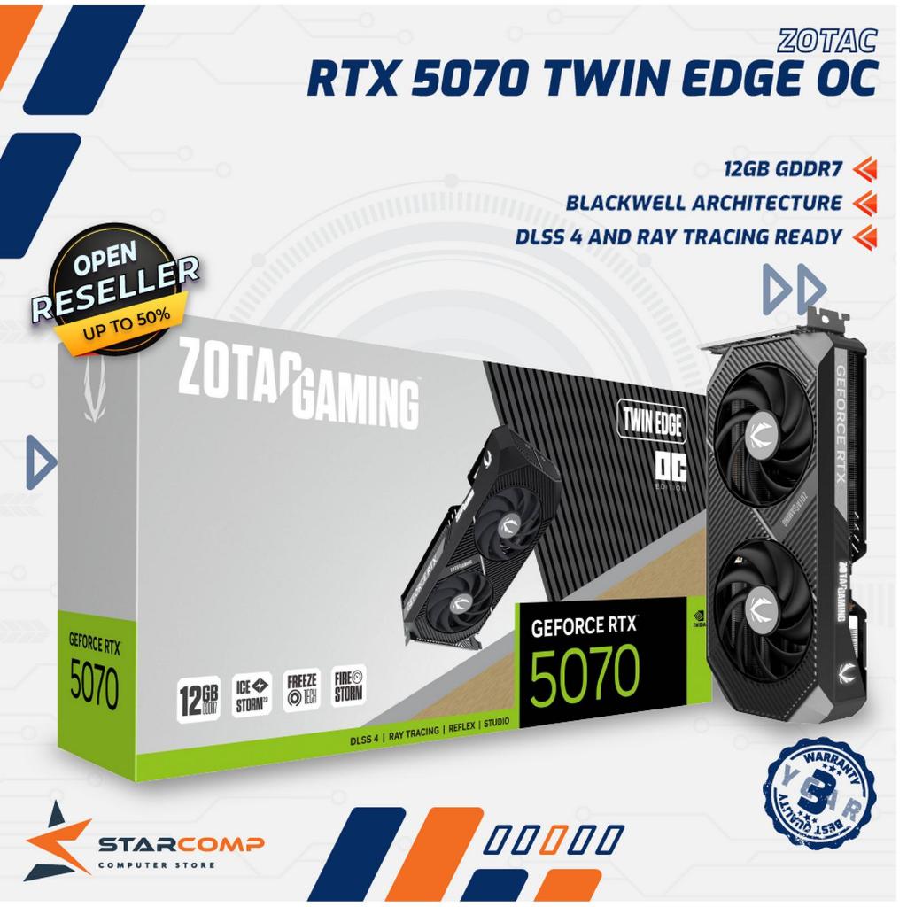 ZOTAC GeForce RTX 5070 TWIN EDGE OC 12GB GDDR7 VGA RTX5070