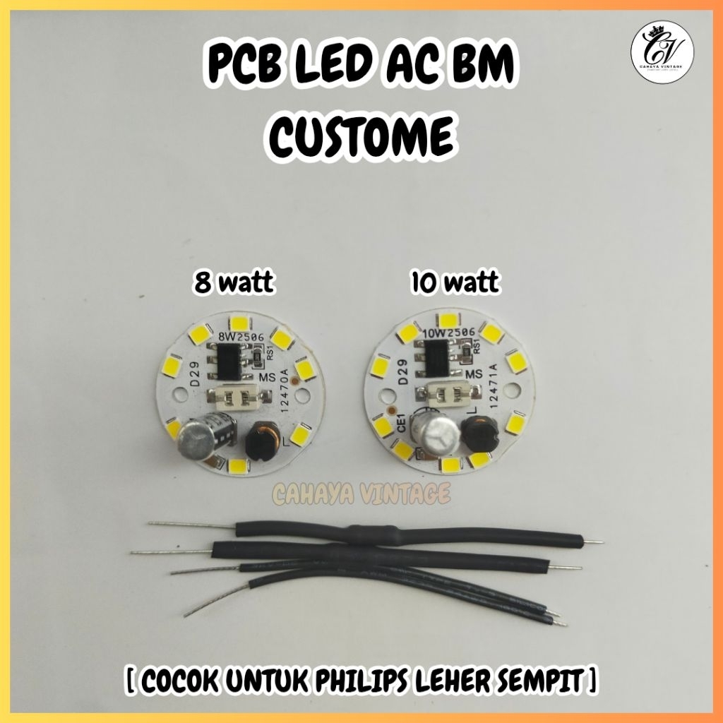 PCB Lampu LED AC BM CUSTOM 8 10 WATT [ COCOK UNTUK PHILIPS LEHER SEMPIT ]