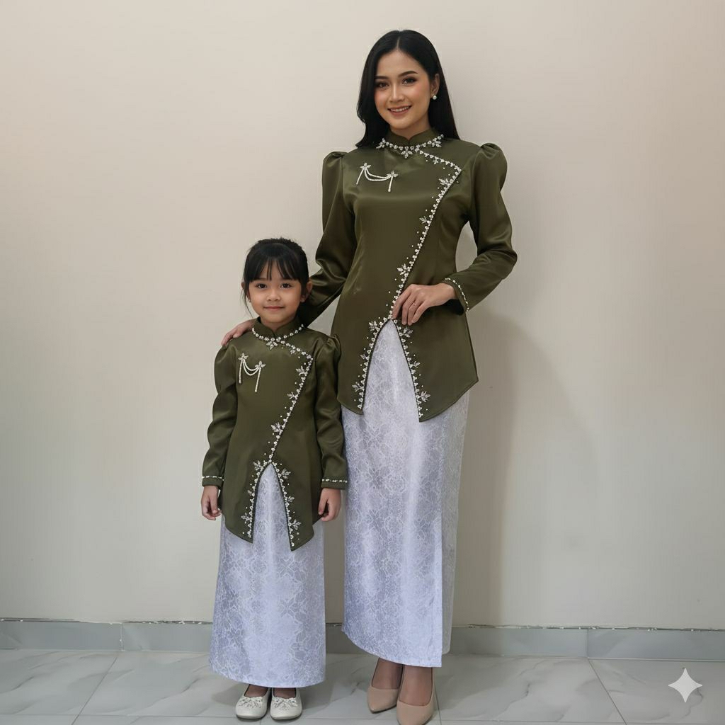 TERBARU COUPLE KURUNG MELAYU IBU DAN ANAK KURUNG MELAYU ROK SONGKET