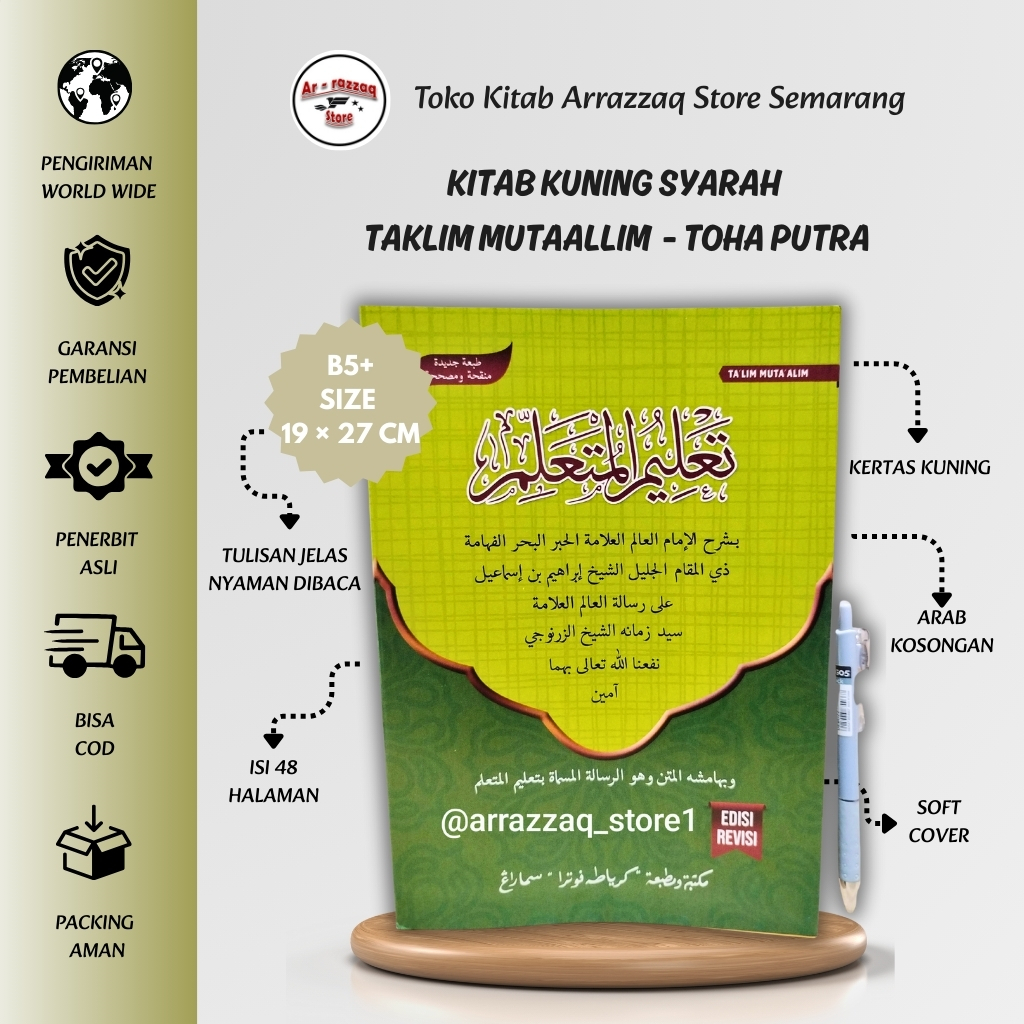 Kitab Kuning Syarah Taklim Mutaallim - Ta'lim Muta'allim - Ta'limul Muta'allim - Toha Putra