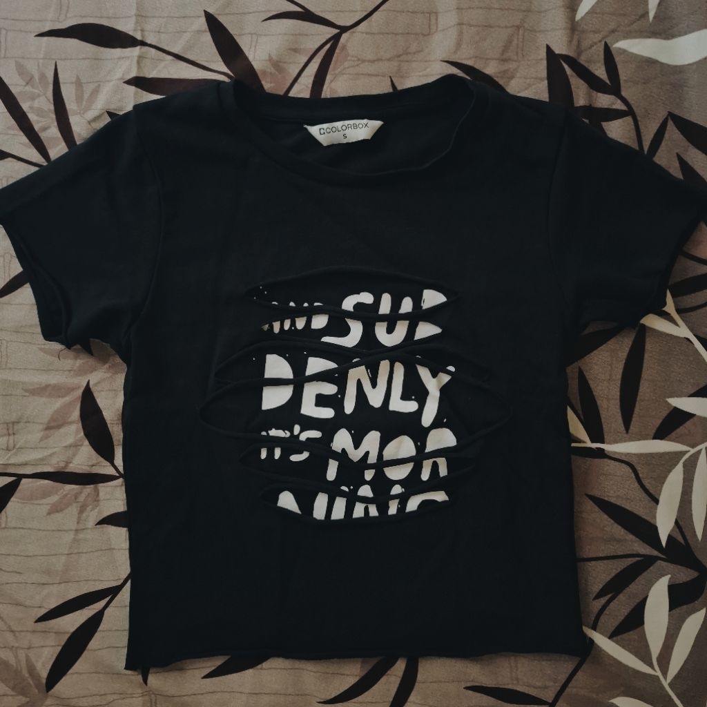 [PRELOVED] COLORBOX Crop Double Layer T-Shirt