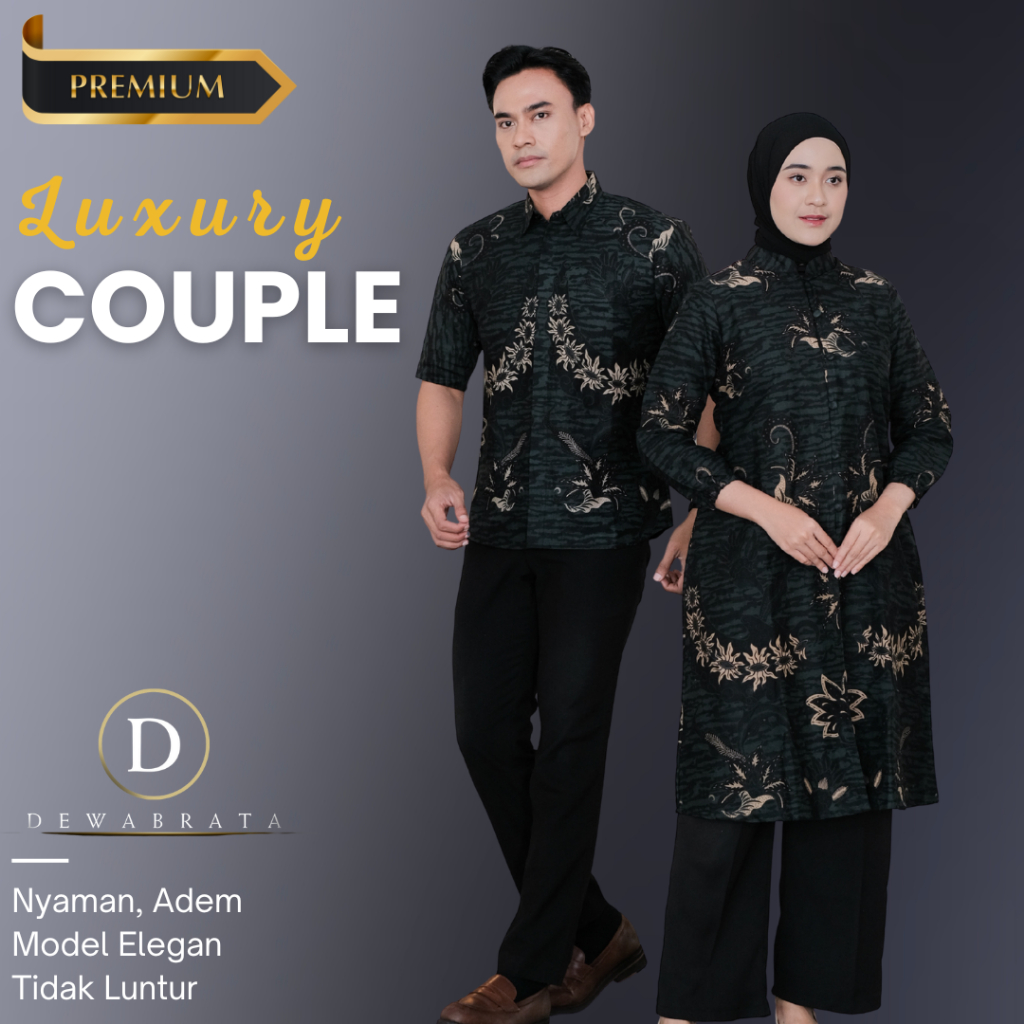 Batik Couple Modern Elegan Motif Putra Set Couple Kemeja Tunik Couple Keluarga Furing Premium