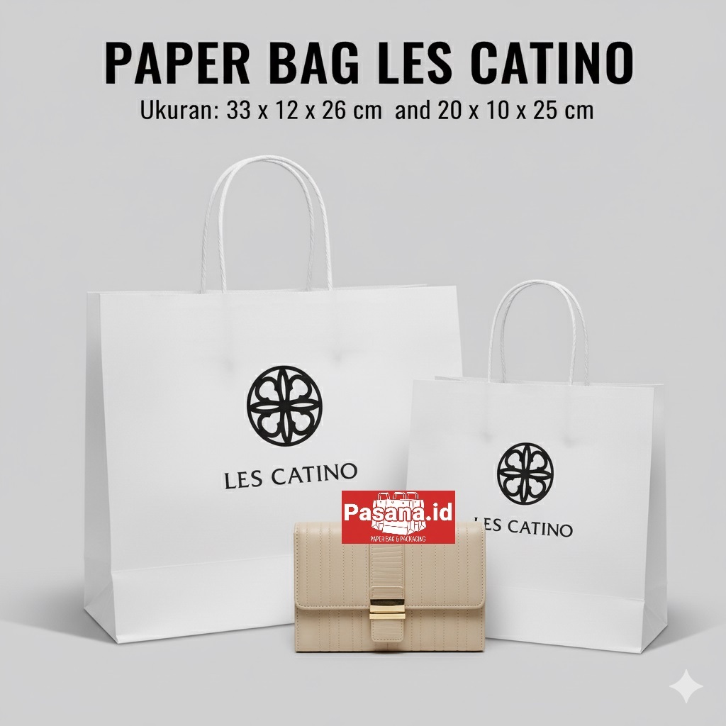 Grosir Paper bag Les catino landscape putih tas kado hadiah dan hampers