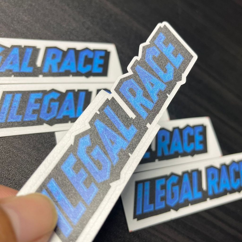 Stiker Vynil Anti Air ILEGAL RACE Motor Racing Herex Sound Balap Blitar
