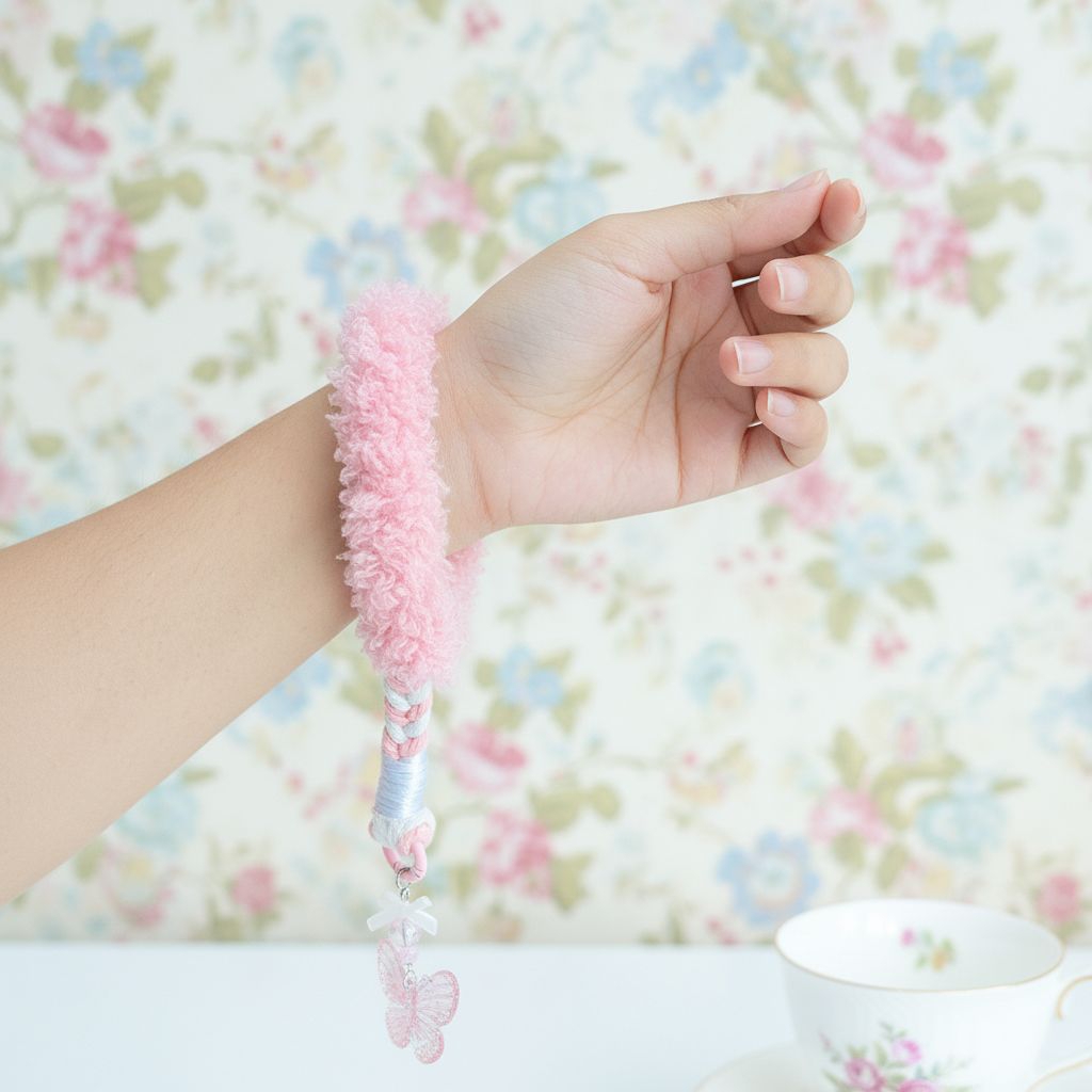 Larismanistokokku Tali Gantungan Hp Bulu Strap Hp Gantungan Tas