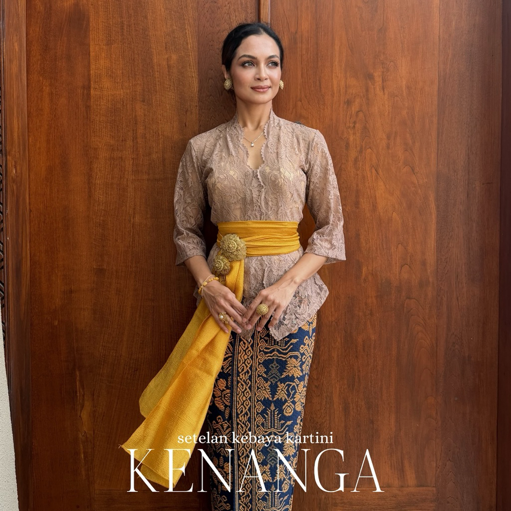 Setelan Kebaya Bali Brokat Kenanga | Kebaya Kartini | Kebaya Brokat Stretch | Kebaya Wisuda | Kebaya