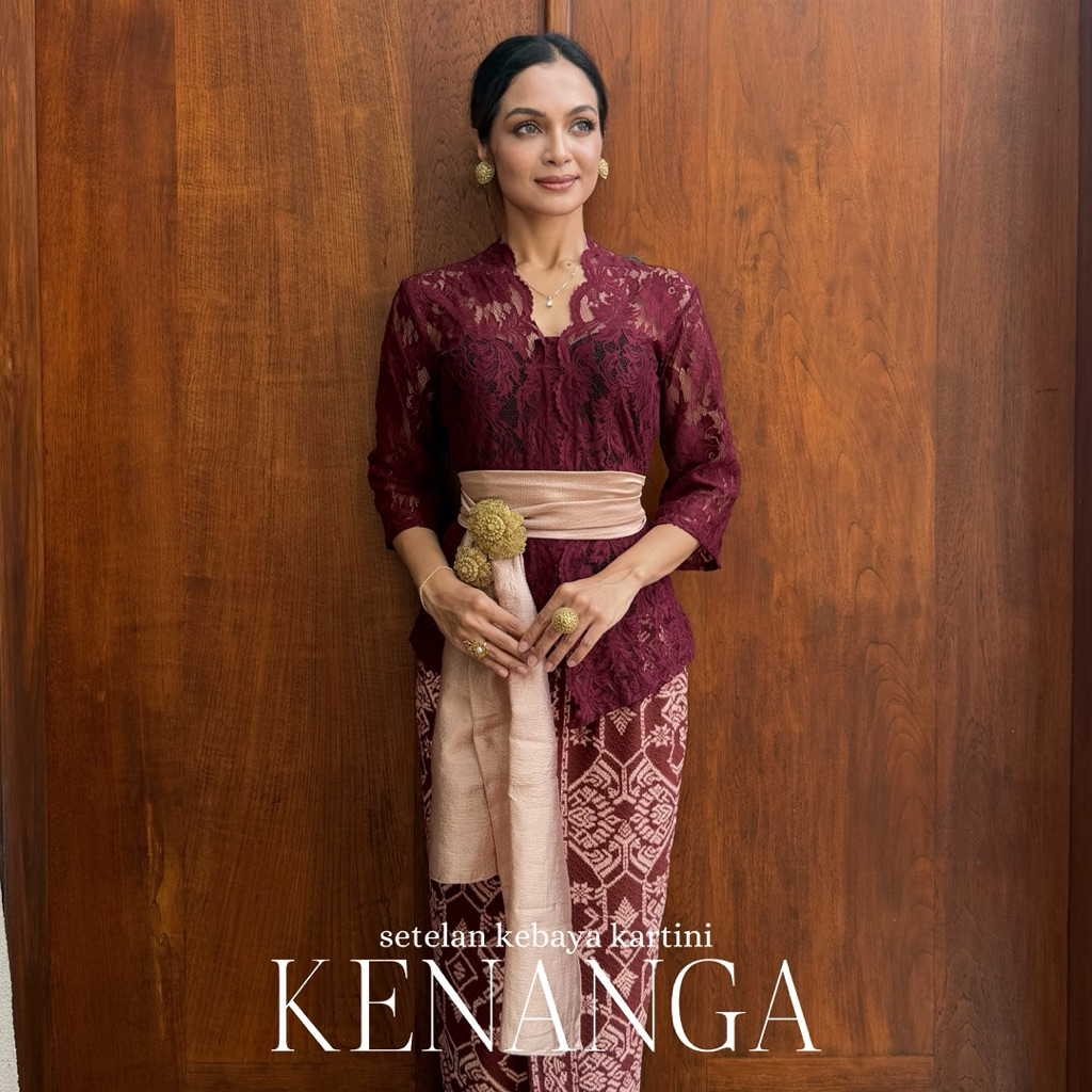 Setelan Kebaya Bali Kenanga Brokat Stretch | Kebaya Bali | Kebaya Kartini | Kebaya Brokat | Kebaya W