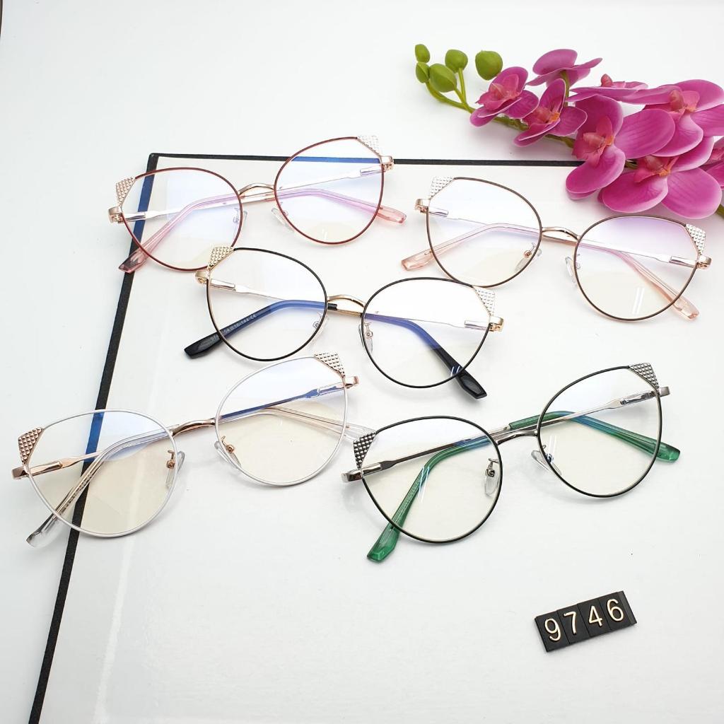 frame cat eye wanita besi 9746
