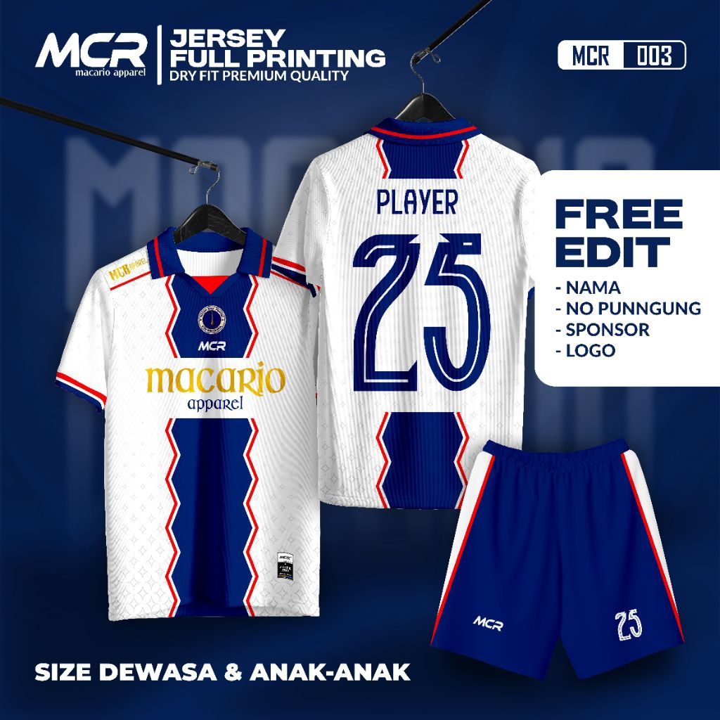 Jersey Futsal Dewasa FREE NAMA + NOMER PUNGGUNG,STELAN KAOS BOLA DEWASA FREE NAMESET