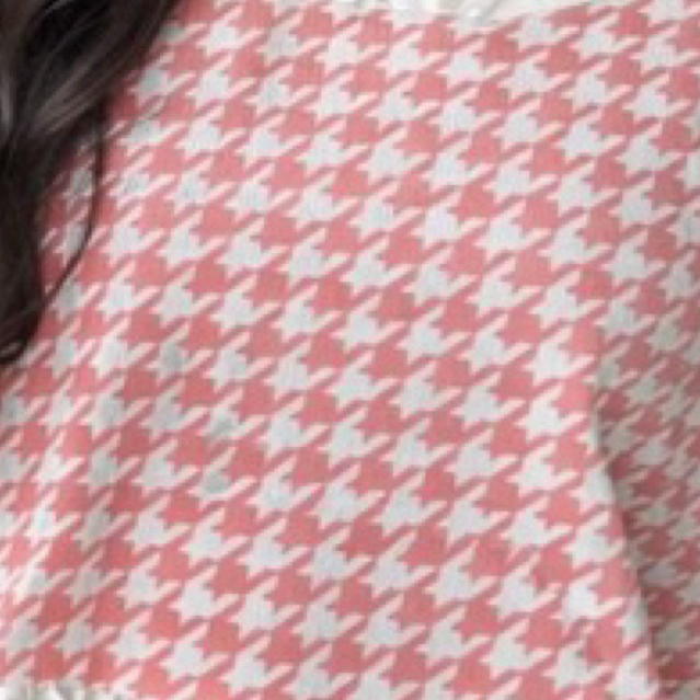 Louvre blouse , houndstooth elegan cantik Katun