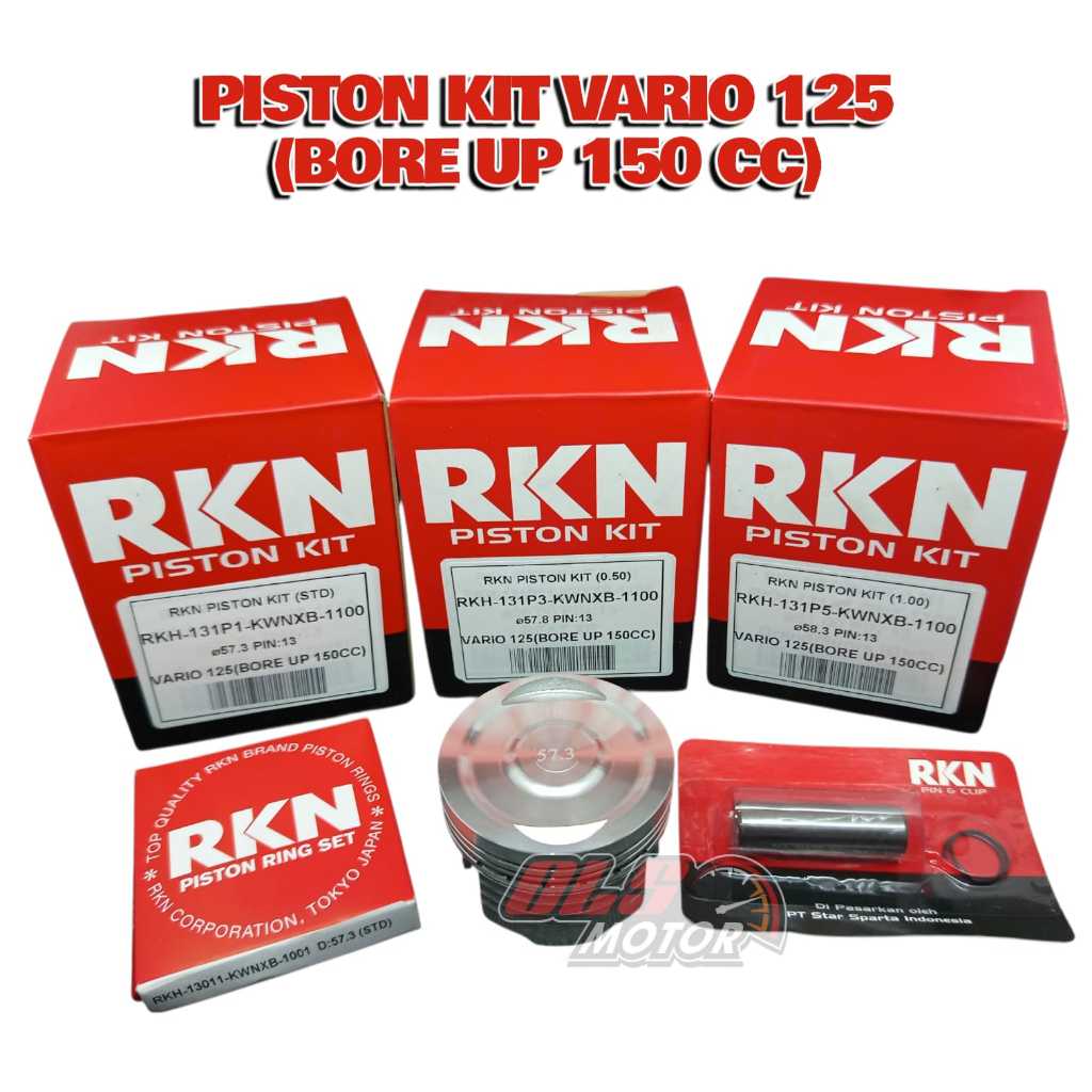 PISTON KIT BORE UP PIN 13 RKN VARIO 125 OLD BOHLAM VARIO 125 LED OLD NEW BORE UP 150 CC