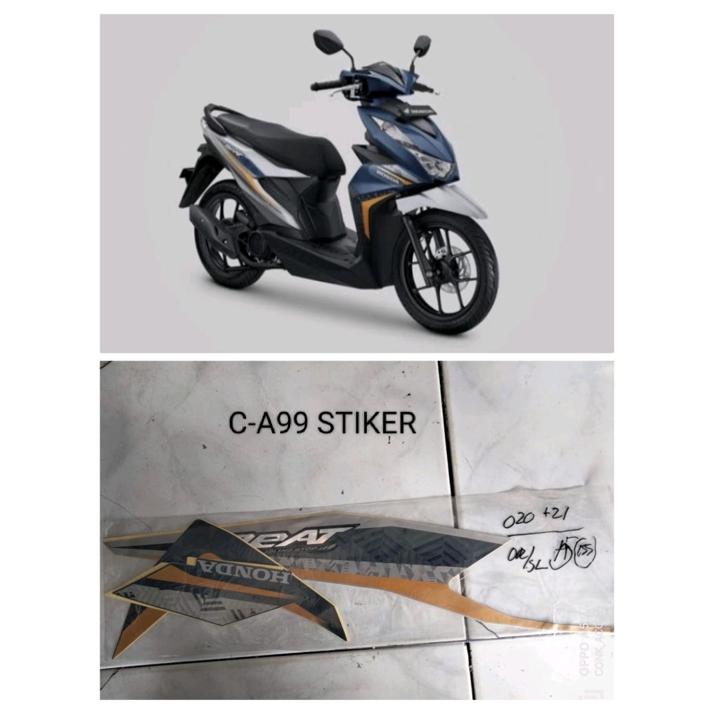 striping original beat LED 2020/21 biru silver fullset body