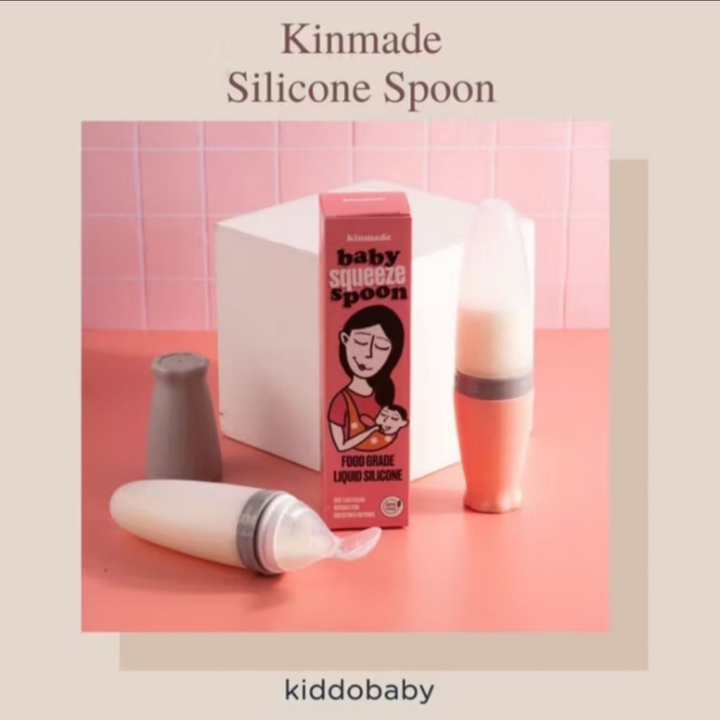 [Preloved] Kinmade Silicon Spoon 100ml / Sendok ASIP Bayi warna Grey