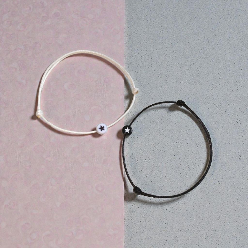 ( Beerrysaa ) Gelang manik bintang warna hitam putih star bracelet gelang manik-manik mutiara cantik