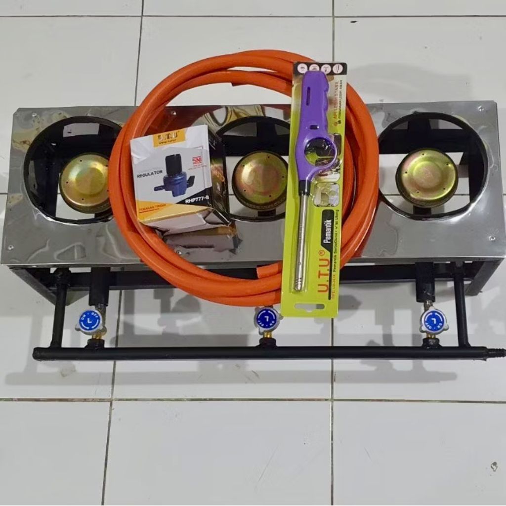 Kompor Serabi 3 Tungku | Kompor Martabak Mini 3 Tungku 3 Kran