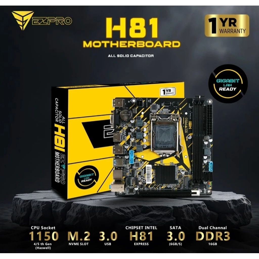 Motherboard EZPRO H81 USB 3.0 LGA 1150 NVME Slot h 81 LGA1150 mobo ez pro solid capacitor