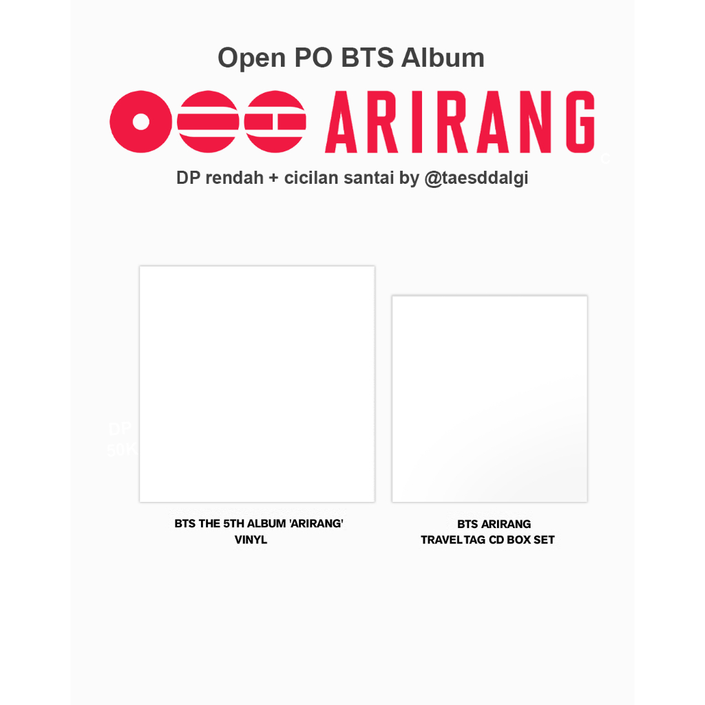 ORDER BTS ARIRANG Vinyl // Travel Tag CD Box Set Comeback Album 2026 100% Official Weverse Shop Bang