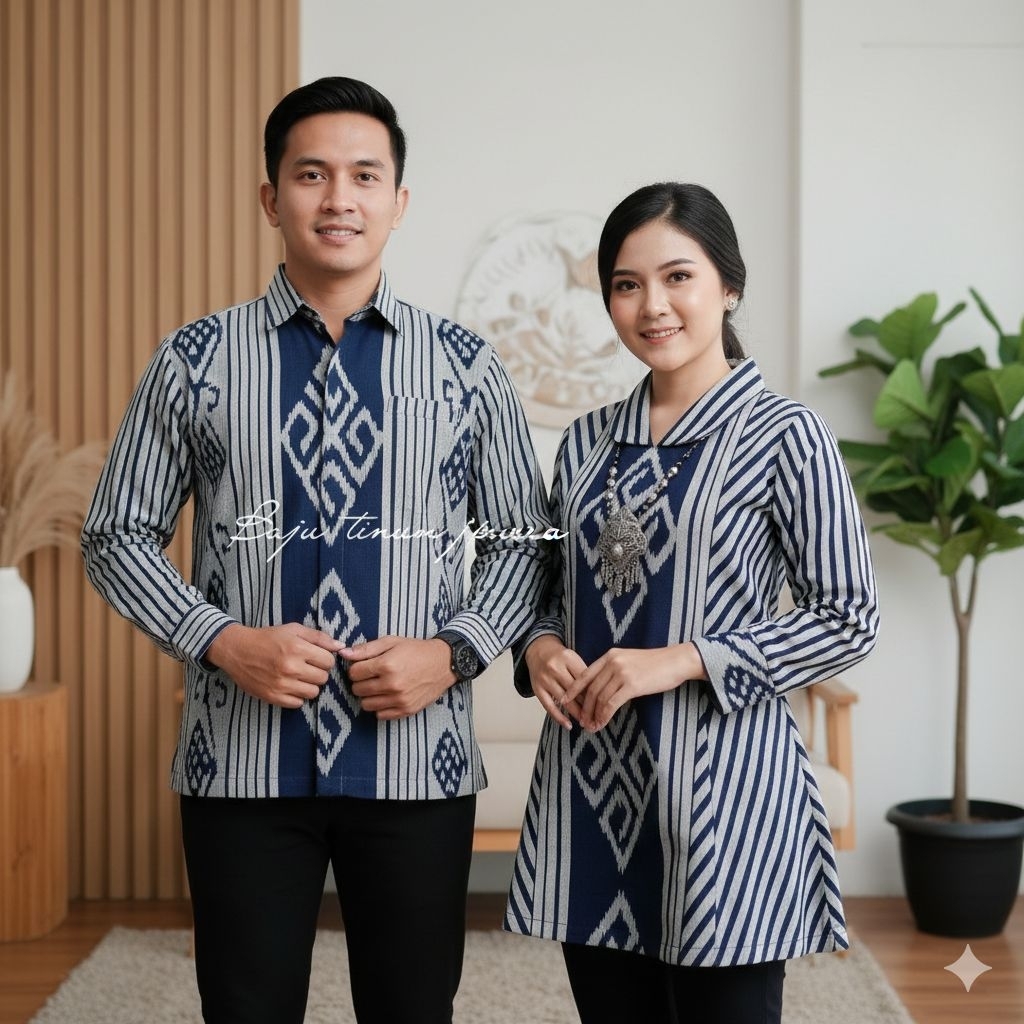 couple tenun etnik baju tenun jepara set couple kondangan couple prewedding   cp21