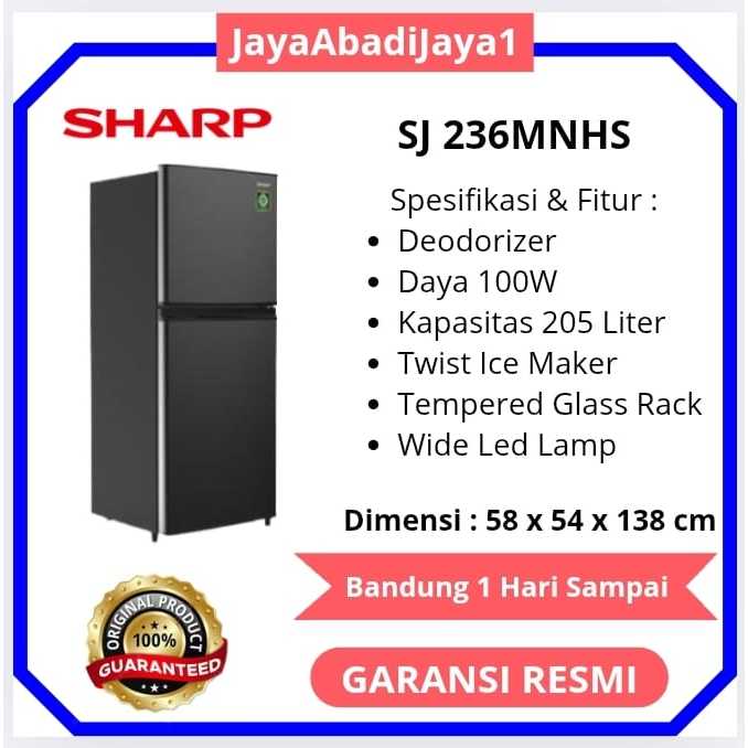 kulkas Sharp 2 pintu SJ 236 NO FROST