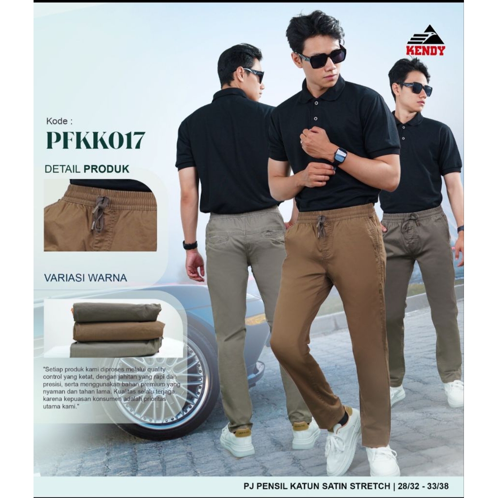Celana Kendy panjang chino pinggang karet original premium