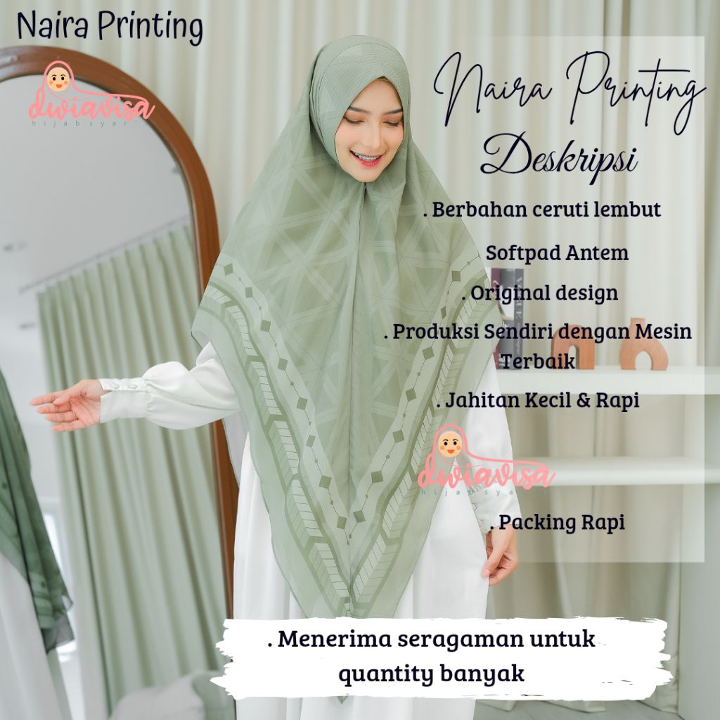 DWIAVISA Khimar Naira Printing ceruti babydoll motif printing 2 layer