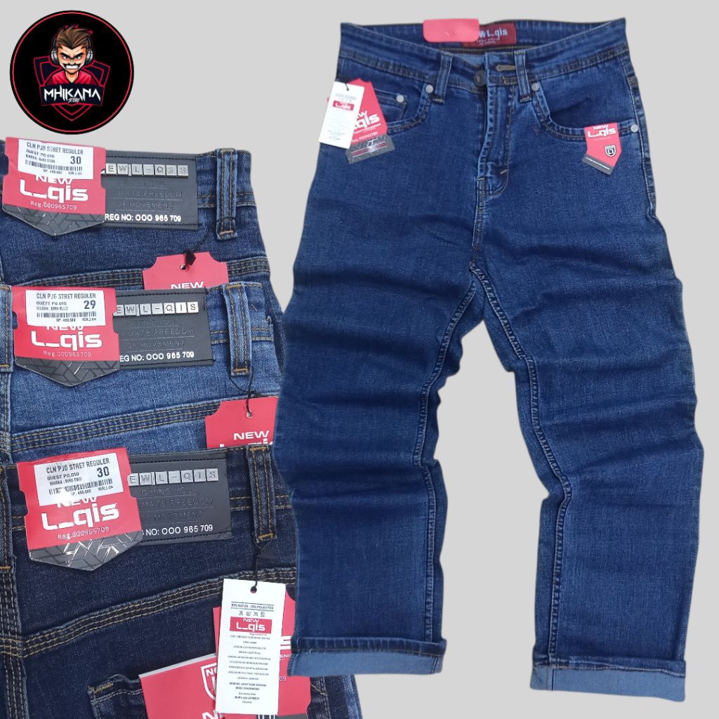 celana jeans panjang pria L-QIS standar premium regular jumbo 28-33-38/celana distro pria panjang ce