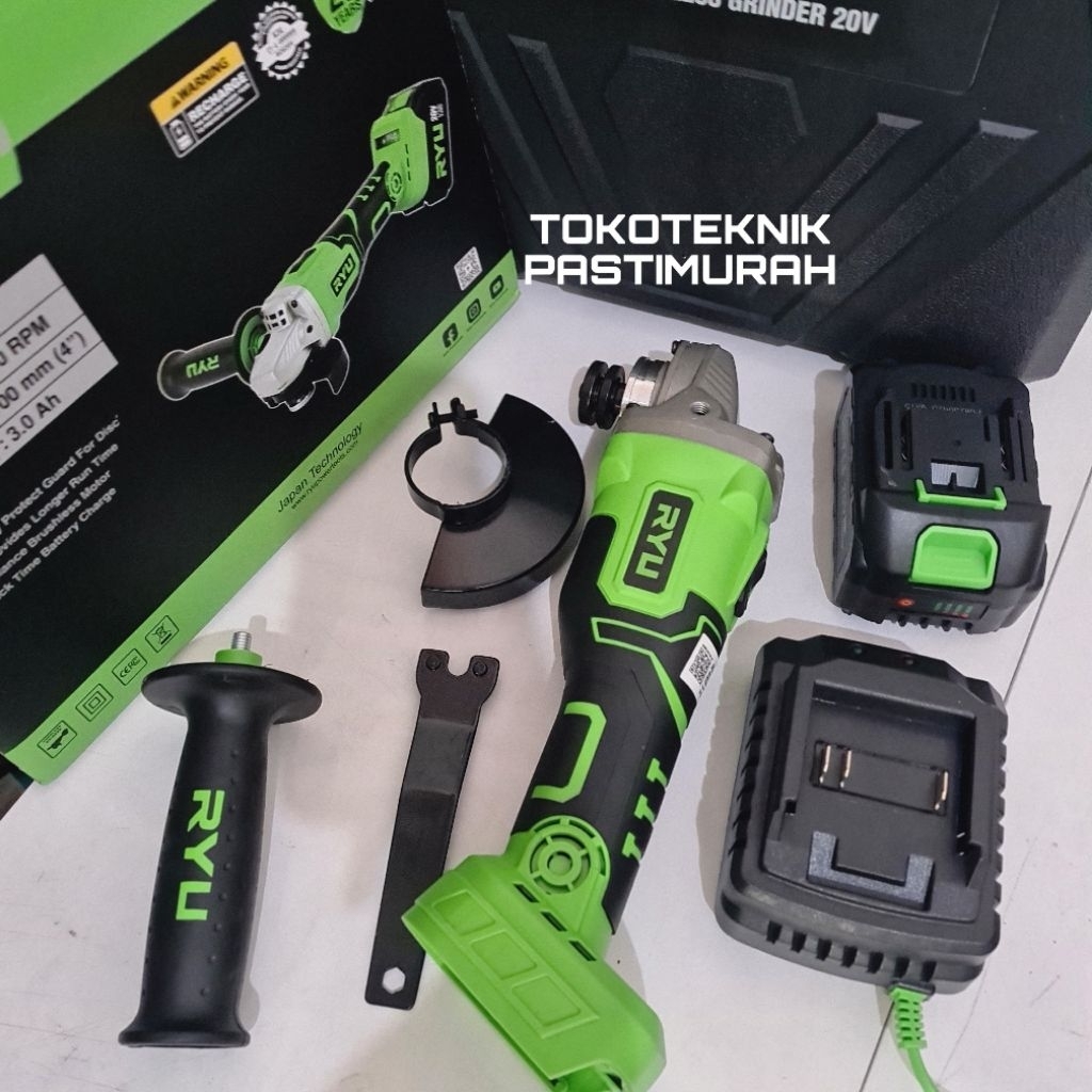 Grinda Cas CORDLESS RYU RCG20V/ Mesin Gerinda Baterai RCG 20V/ Gurinda Grenda Batrai