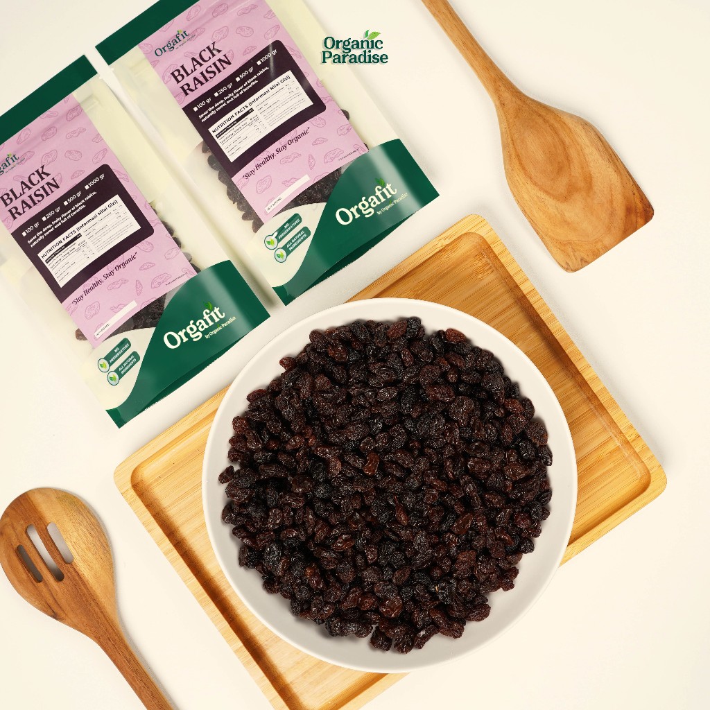 Black Raisin USA 500 gram Kismis Hitam Sehat Alami Manis Lembut Organic Paradise
