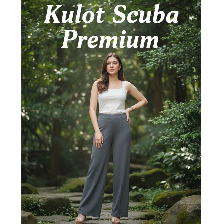 KULOT SCUBA CUBIT PREMIUM / KULOT PUTIH TULANG / KULOT HIGHWAIST ukuran Standar Jumbo