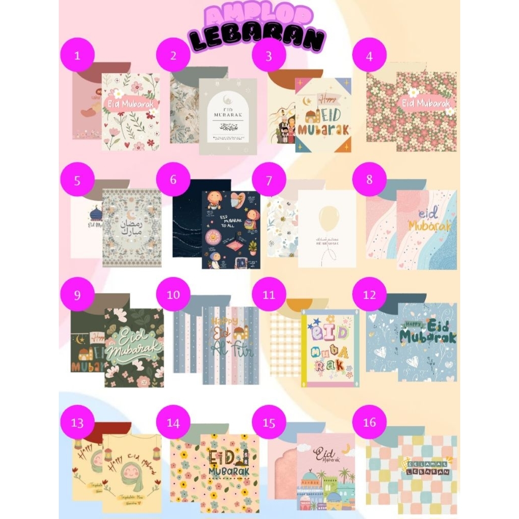 Amplop Lebaran - Amplop lucu - Amplop aesthetic - Amplop eid mubarak - Amplop uang