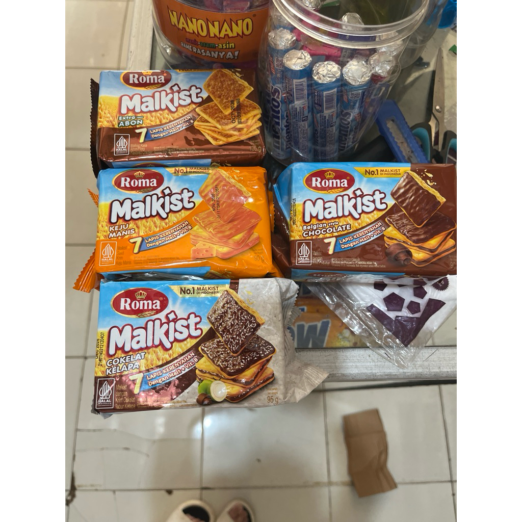 Roma malkist keju, coklat, abon & coklat kelapa