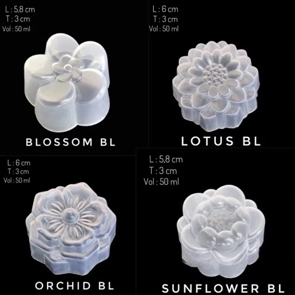 Cetakan Pudding, Jelly, Putu Ayu, 1 Set 4 buah dengan Bentuk/Motif Beda