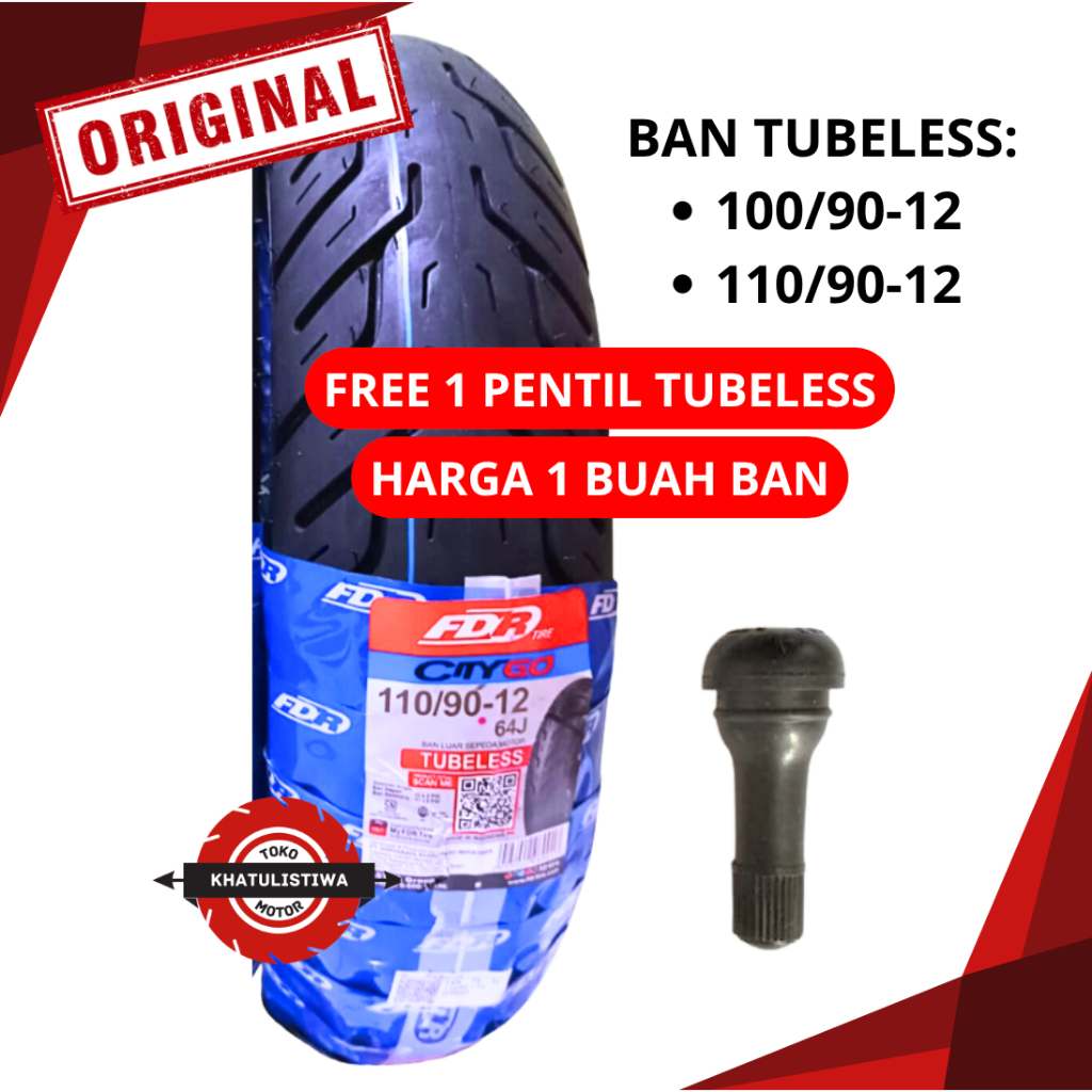 [GRATIS PENTIL] BAN MOTOR SCOOPY BAN SCOOPY RING 12 CITYGO CITY GO FDR TUBELESS BAN SCOOPY TUBLES