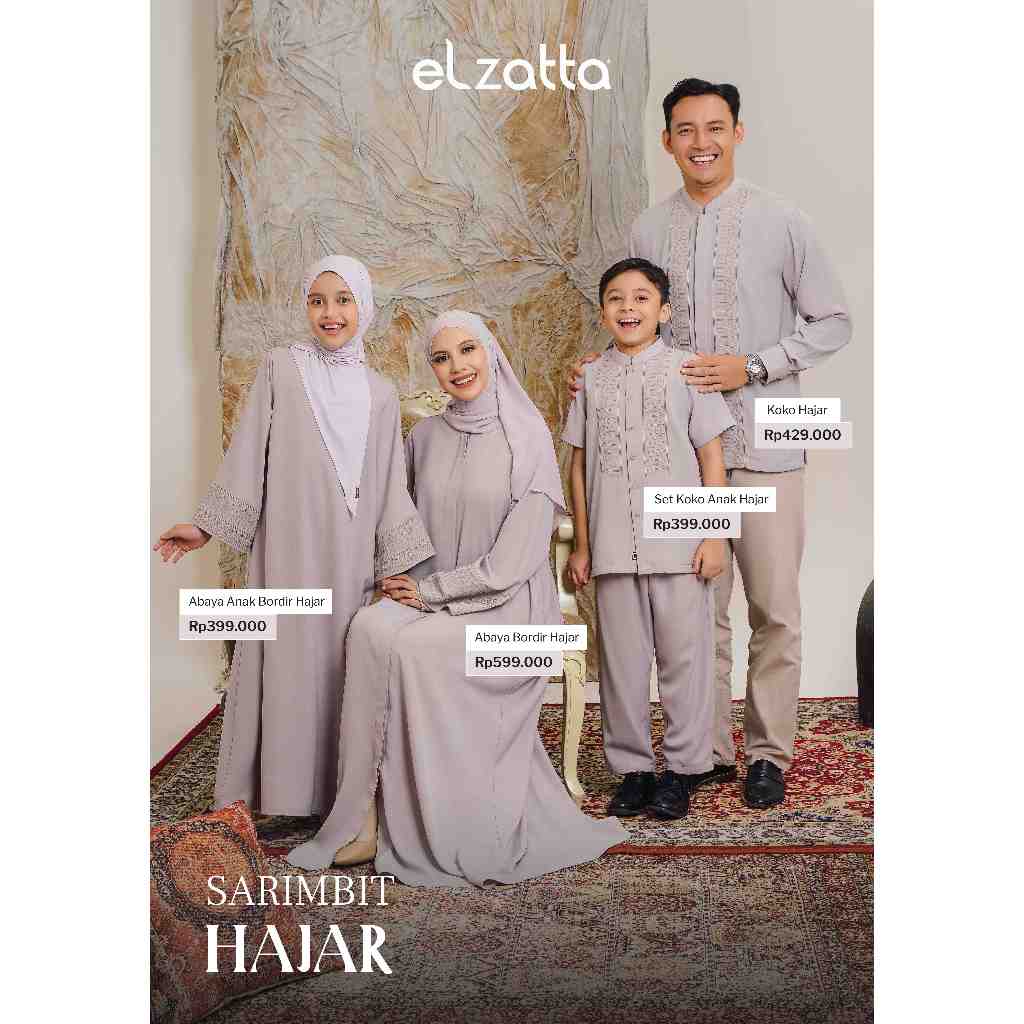 [Sarimbit 2026] Elzatta Sarimbit Hajar Anak baju muslim couple keluarga terbaru 2026 limited stok ba