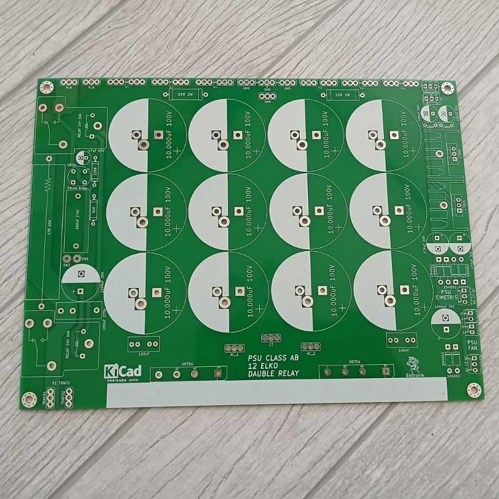 PCB PSU CLASS AB 12 ELCO DOUBLE LAYER + SOFTSTART DOUBLE RELAY