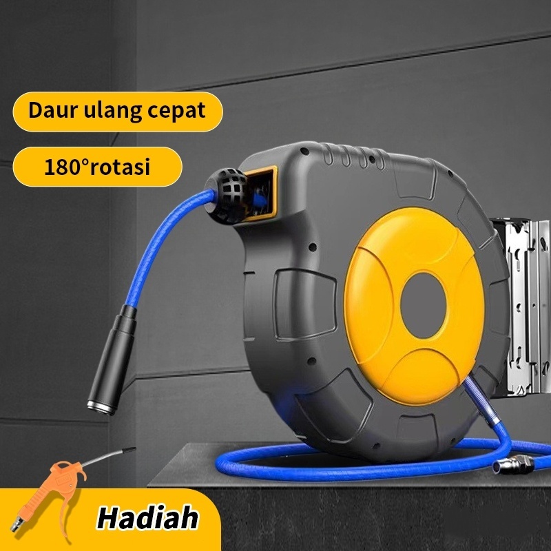 Automatic Air Hose Reel High Pressure 25M Selang 5*8mm PU PP Gulung Kompressor Mobil Cuci